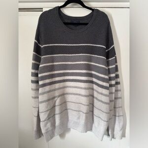 Men's Gray Striped Sweater